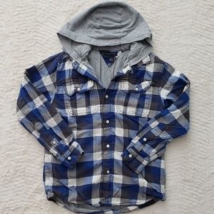 Button up plaid fall hoodie